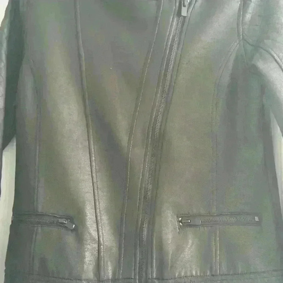 Liverpool Los Angeles  Black Jacket Coated Quilted Moto Zip  Pockets Small - Picture 5 of 8